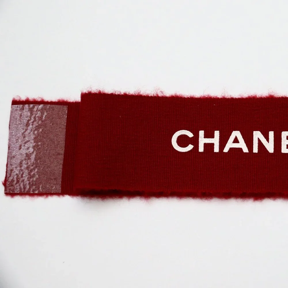 CHANEL Red & White Ribbon Gift Wrap Craft